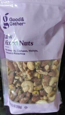 Raw Mixed Nuts with Almonds, Cashews, Walnuts, Hazelnuts & Pistachios