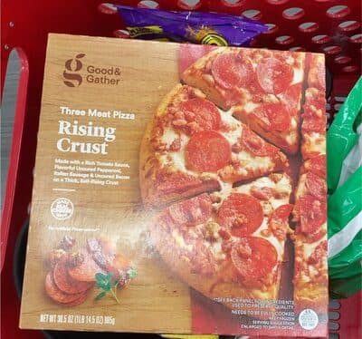 Three Meat Made with a Rich Tomato Sauce, Flavorful Uncured Pepperoni, Italian Sausage & Uncured Bacon on a Thick, Self-Rising Crust Pizza