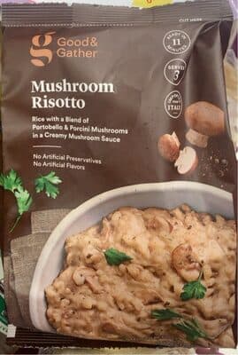 Mushroom Risotto Rice with a Blend of Portobello & Porcini Mushrooms in a Creamy Mushroom Sauce Precoooked Pasta