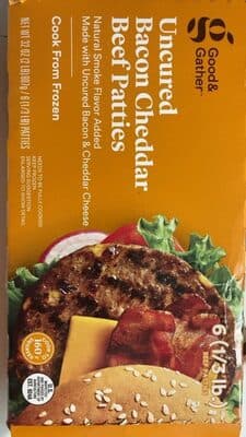 Uncured Bacon Cheddar Beef Patties