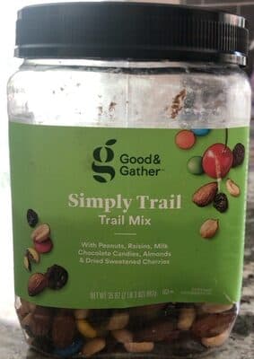 Simply Trail With Peanuts, Raisins, Milk Chocolate Candies, Almonds & Dried Sweetened Cherries Trail Mix