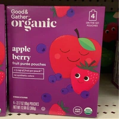 Apple Berry Fruit Puree Pouches