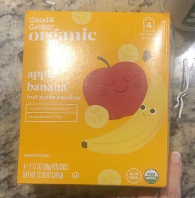 Apple Banana Fruit Puree Pouches