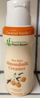 Caramel Vanilla Flavored Non-Dairy Almondmilk Creamer