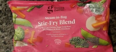 Stir-Fry Broccoli, Carrots, Sugar Snap Peas, Red Peppers & Water Chestnuts Steam-In-Bag Blend