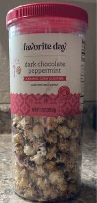 Dark Chocolate Peppermint Caramel Corn Clusters