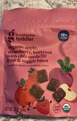 Organic Apple, Strawberry, Beetroot with Chia Seeds Fruit & Veggie Bites