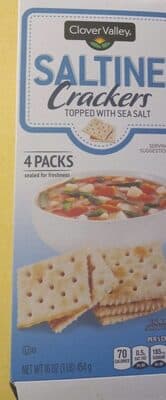 Saltine Crackers Topped With Sea Salt
