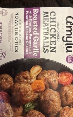 Chicken Meatballs Roasted Garlic with Fontina, Parmesan & Pecorino Romano Cheese