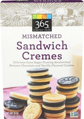 Mismatched Sandwich Cremes Cookies Delicious Cane Sugar Frosting Sandwiched Between Chocolate And Vanilla-Flavoured Cookies