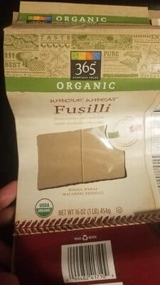 Whole Wheat Macaroni Product, Fusilli