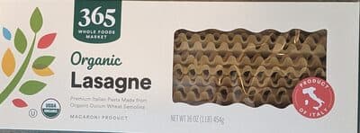 PREMIUM ITALIAN PASTA MADE FROM ORGANIC DURUM WHEAT SEMOLINA MACARONI PRODUCT, LASAGNE