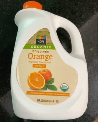 Orange Organic 100% No Pulp Juice