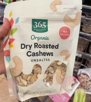 Unsalted Organic Dry Roasted Cashews