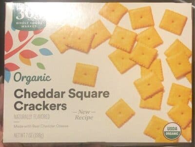 Cheddar Flavored Organic Square Crackers