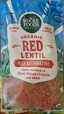 Organic Red Lentil Rice Alternative