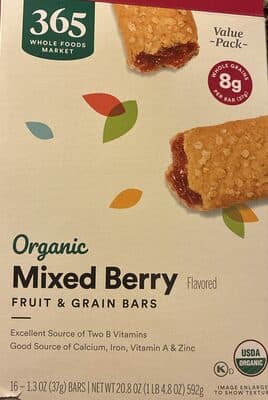 Mixed Berry Fruit and Grain Bars