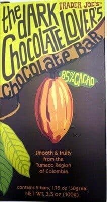 85% CACAO THE DARK CHOCOLATE LOVER'S CHOCOLATE BAR
