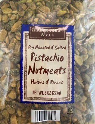 Dry Roasted & Salted Pistachio Nutmeats, Halves & Pieces