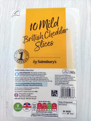 Mild British Cheddar slices