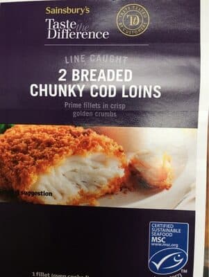 Breaded chunky cod loins