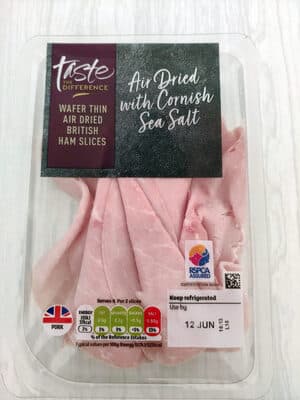 Ham slices air dried with Cornish sea salt