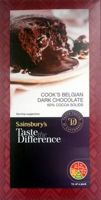 Cook's Belgian Dark Chocolate 60% cocoa solids