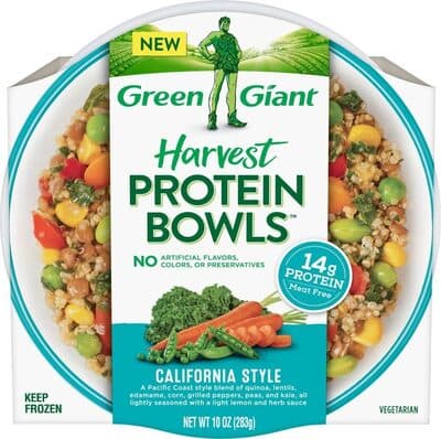 California Style A Pacific Coast Style Blend Of Quinoa, Lentils, Edamame, Corn, Grilled Peppers, Peas, And Kale, All Lightly Seasoned With A Lemon And Herb Sauce Protein Bowls
