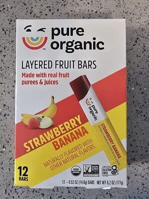 Pure Organic Strawberry Banana Layered Fruit Bars