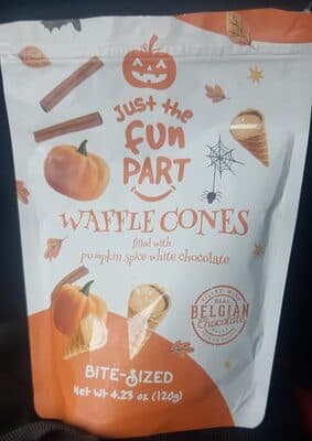 Waffle Cones Filled With Pumpkin Spice White Chocolate