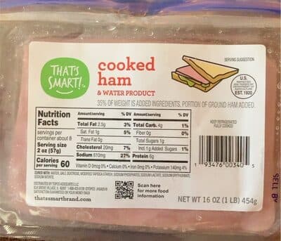 Cooked Ham & Water Product