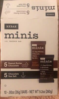Rxbar Minis Peanut Butter Chocolate/Chocolate Sea Salt Protein Bar