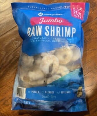 Peeled Cleaned Deveined Tail-On Jumbo Raw Shrimp