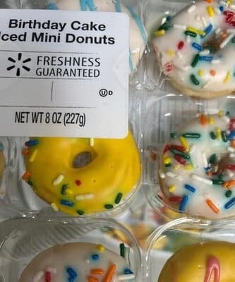 Birthday Cake Iced Mini Donuts