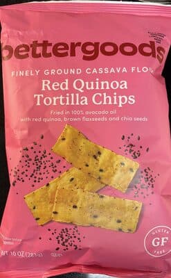 Red quinoa tortilla chips