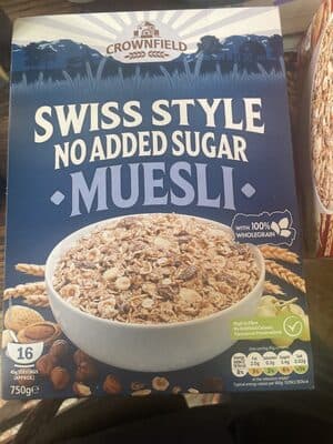 Crownfield Swiss Style No Added Sugar Muesli