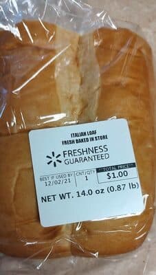 Italian loaf fresh baked in store