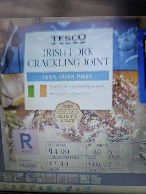 Irish pork Crackling Joint