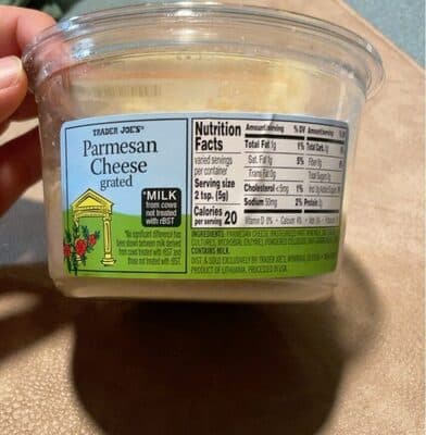Grated Parmesan Cheese Imported