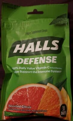 Halls Defense Cough Drops Assorted Citrus