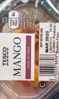 Tesco dried Mango