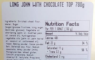 Long John with Chocolate Chip