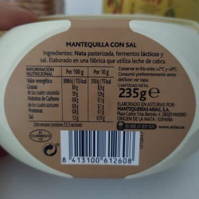 Mantequilla con sal