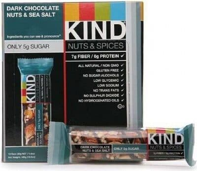 KIND, NUTS & SPICES BAR, DARK CHOCOLATE NUTS & SEA SALT