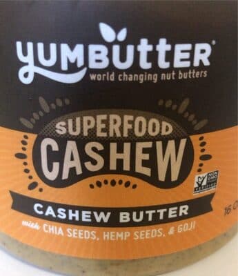 Superfood Cashew Butter With Chia Seeds, Hemp Seeds, & Goji
