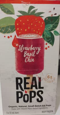 Real Pops Ice Pops - Strawberry, Basil, Chia