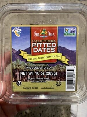 Sun date, pitted dates