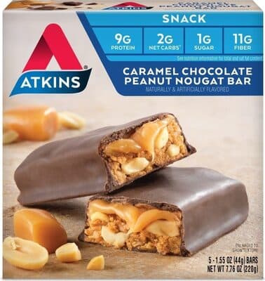 Caramel Chocolate Peanut Nougat Snack Bars