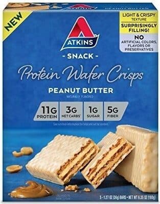 Peanut Butter Flavored Snack Protein Wafer Crisps Bars