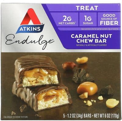 Caramel Nut Flavored Treat Chew Bars